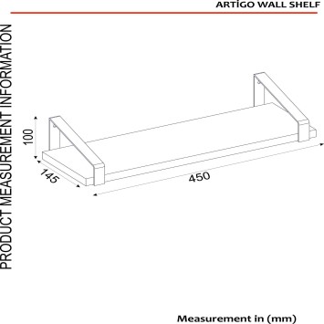 Estante de pared Artigo negro nogal - 804TRH1611