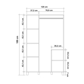 Armario Leva Hedera Line pino atlántico blanco - 863SPH4238