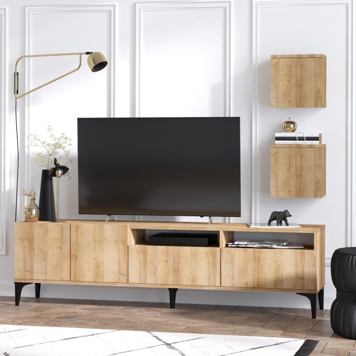 Mueble TV con estante Lupin roble