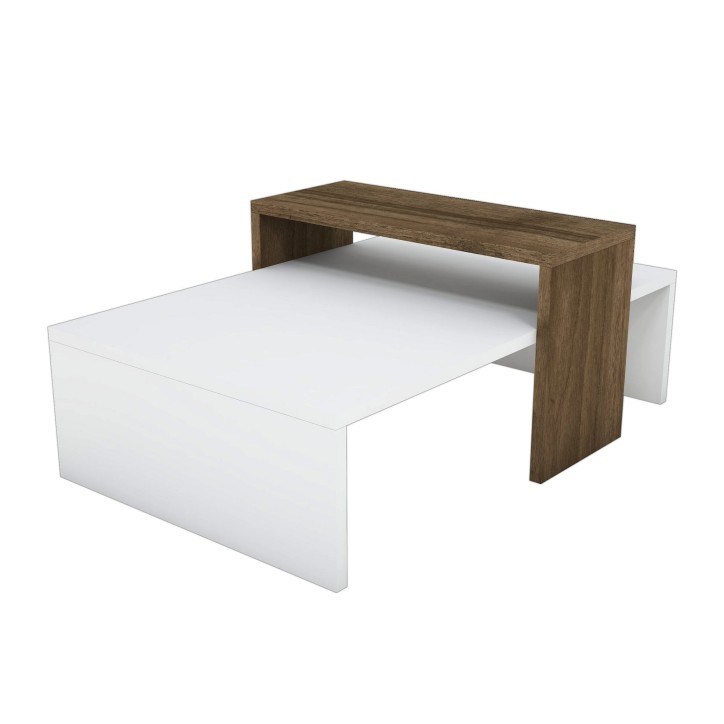 Mesa de centro Glow blanco nogal