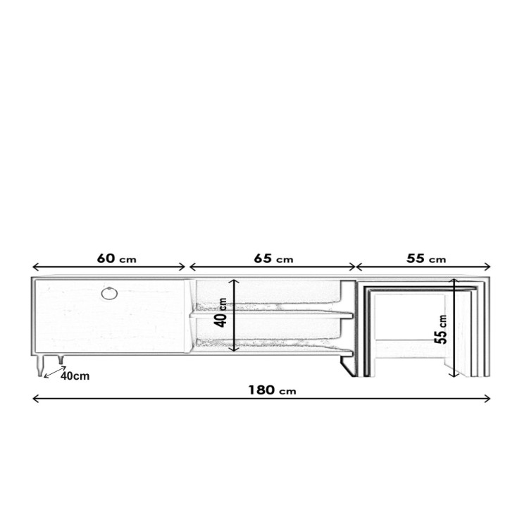 Mueble TV Zigon Sehpalı L502 blanco