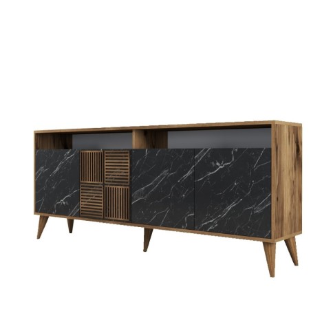 Conjunto de muebles de salón Milan 526 negro nogal