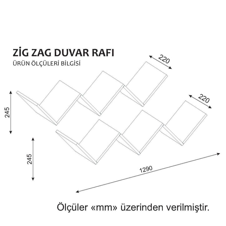 Estante de pared Zig Zag blanco