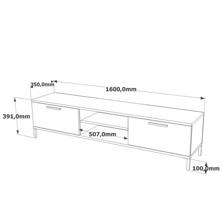 Mueble TV con estante RL1-AA pino atlántico antracita