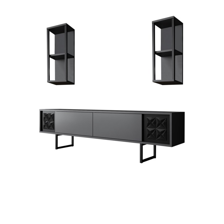 Mueble TV con estante Line antracita negro