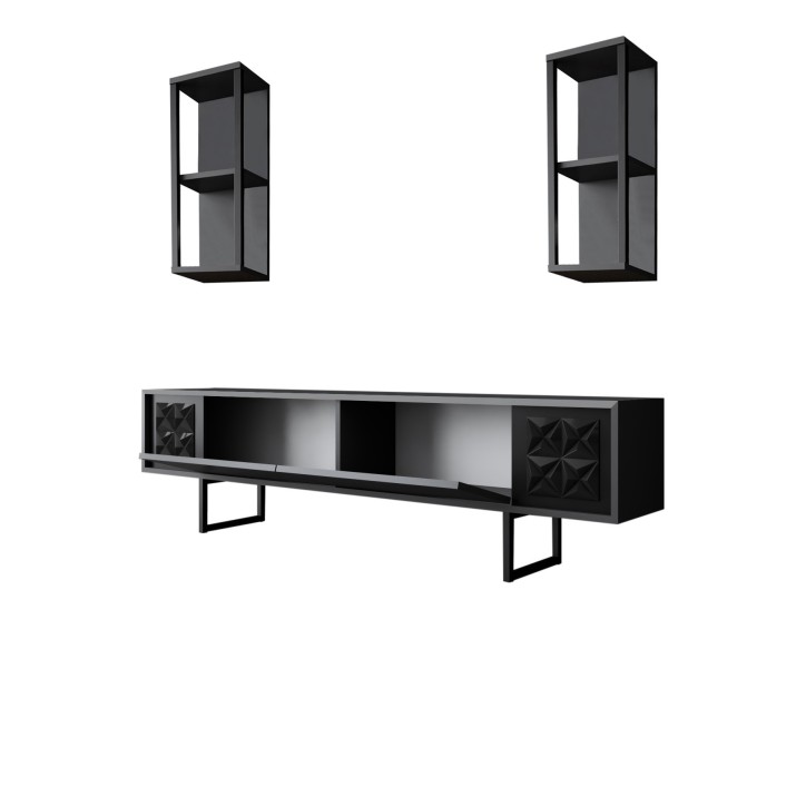 Mueble TV con estante Line antracita negro