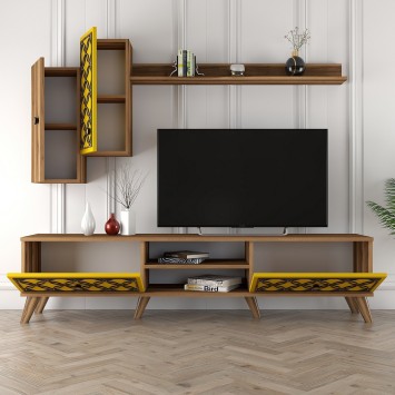 Mueble TV con estante Class S amarillo nogal - 845HCT3014