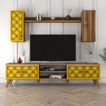 Mueble TV con estante Class S amarillo nogal - 845HCT3014