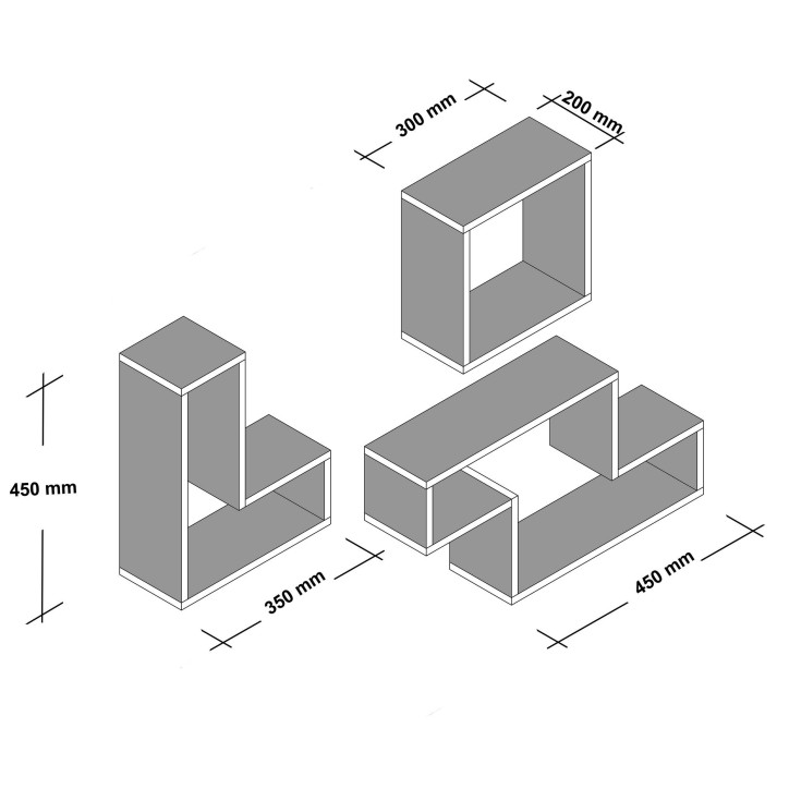 Estante de pared Tetris blanco