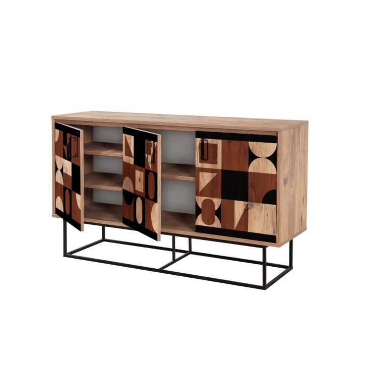 Mueble auxiliar Quantum Mar Chess pino atlántico negro marrón