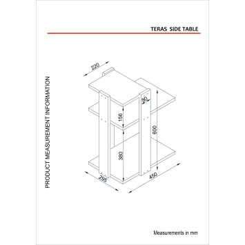 Mesa auxiliar Teras blanco - 804TRH2804