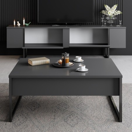 Conjunto de muebles de salón Luxe Set antracita negro