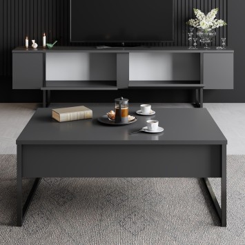 Conjunto de muebles de salón Luxe Set antracita negro - 618BLY1169