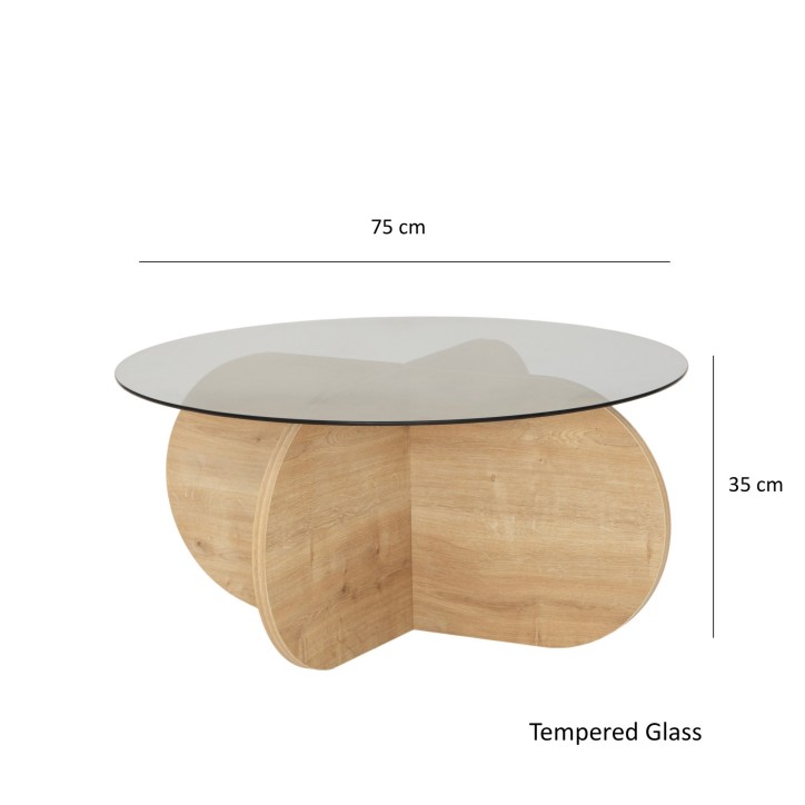 Mesa de centro Bubble humo roble