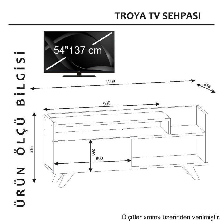 Mueble TV Troya blanco