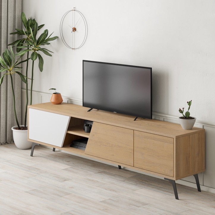 Mueble TV Fiona roble blanco