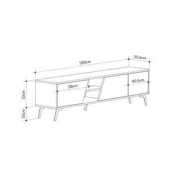 Mueble TV Fiona roble blanco - 776HMS3107