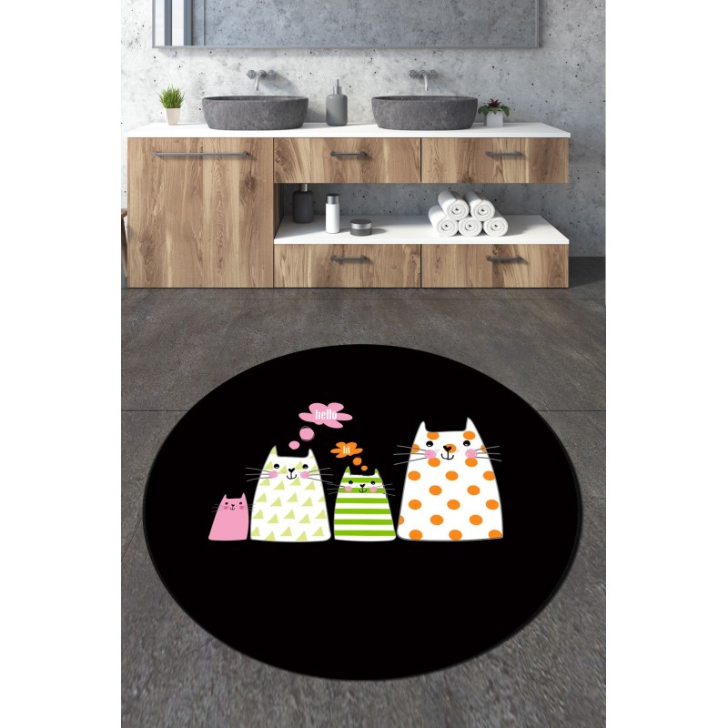 Alfombra de baño Four Cats Circle Djt 80 multicolor