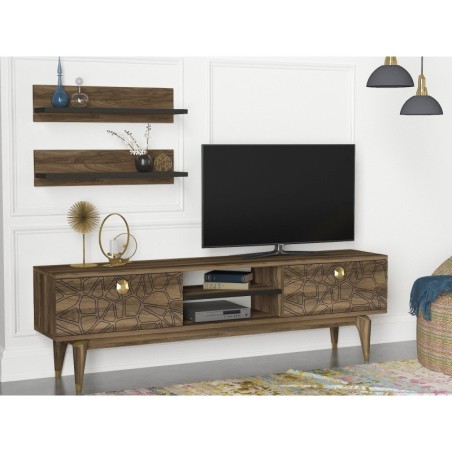 Mueble TV con estante Royal nogal