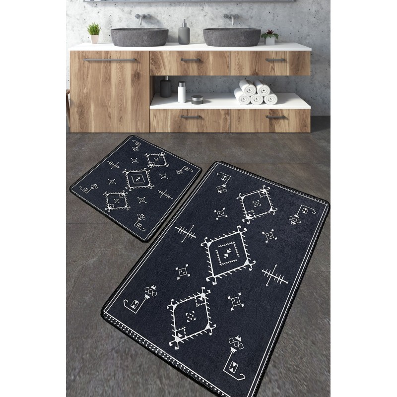 Alfombra de baño Set (2 piezas) Antiguo gris oscuro