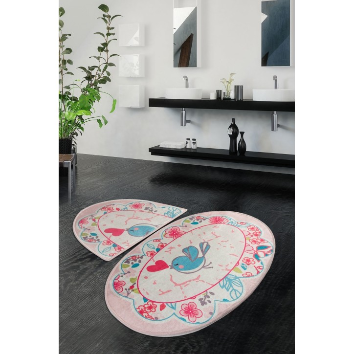 Alfombra de baño Set (2 piezas) Bemol Oval multicolor