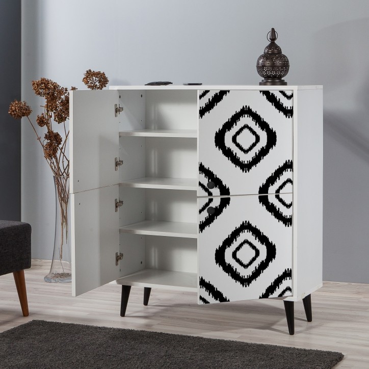 Mueble auxiliar Multilüx Fas blanco negro