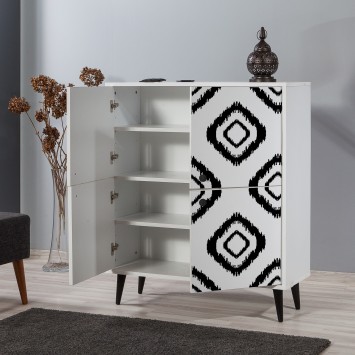 Mueble auxiliar Multilüx Fas blanco negro - 869VEL3987