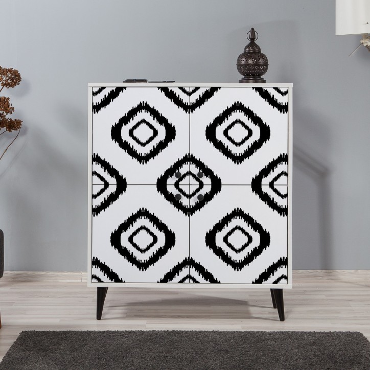 Mueble auxiliar Multilüx Fas blanco negro