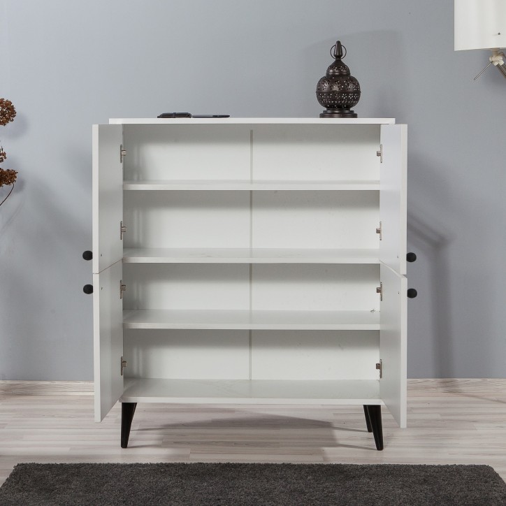 Mueble auxiliar Multilüx Fas blanco negro