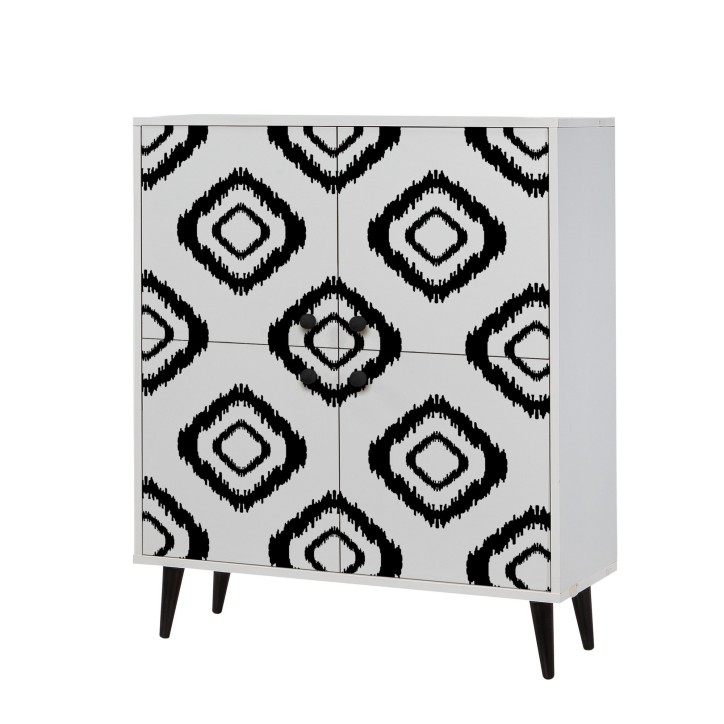 Mueble auxiliar Multilüx Fas blanco negro