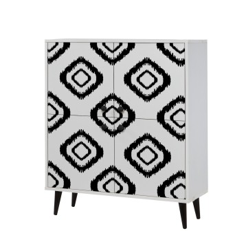 Mueble auxiliar Multilüx Fas blanco negro - 869VEL3987