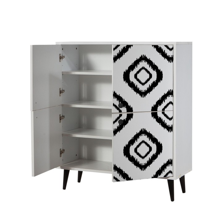 Mueble auxiliar Multilüx Fas blanco negro