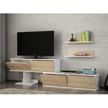 Mueble TV con estante Maximus zafiro blanco - 756FRN3008