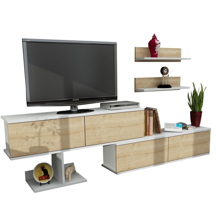 Mueble TV con estante Maximus zafiro blanco