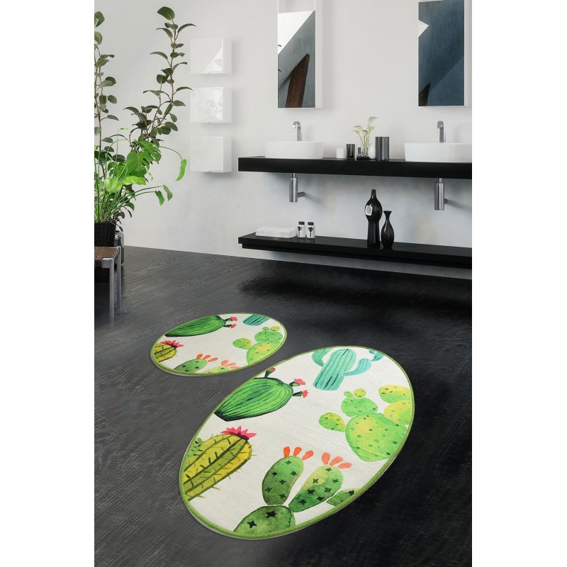 Alfombra de baño Set (2 piezas) Kaktüs DJT multicolor