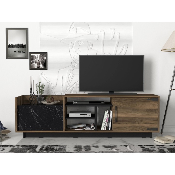 Mueble TV Siento negro nogal