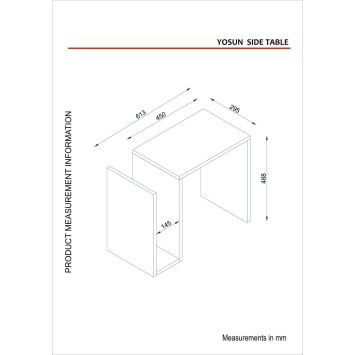 Mesa auxiliar Yosun blanco - 804TRH2805