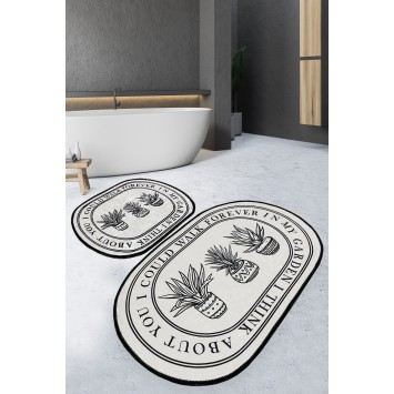 Alfombra de baño Set (2 piezas) Walk negro crema