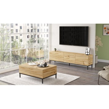 Conjunto de muebles de salón LV35-KL roble negro - 956LCS2512