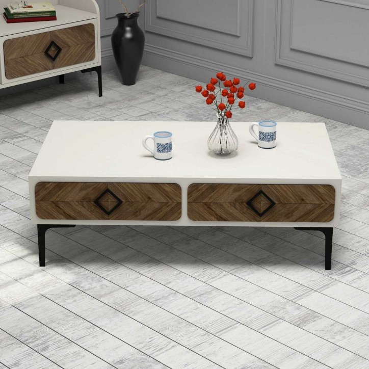 Conjunto de muebles de salón Samba crema nogal