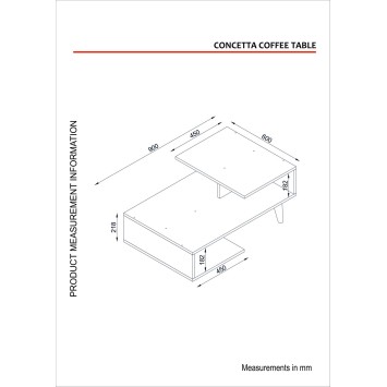 Mesa de centro Concetta blanco - 756FRN2817