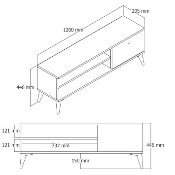 Mueble TV Retro1564 blanco - 389MZA1155