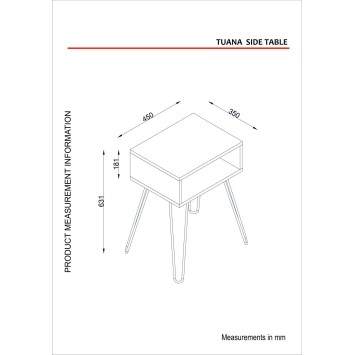 Mesa auxiliar Tuana nogal - 756FRN2825