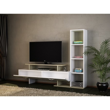 Mueble TV con estante Minel córdoba blanco