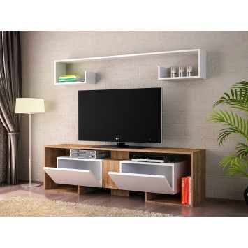 Mueble TV con estante Rose nogal blanco - 745DCD3019