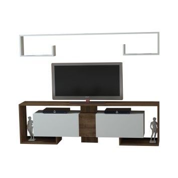 Mueble TV con estante Rose nogal blanco - 745DCD3019