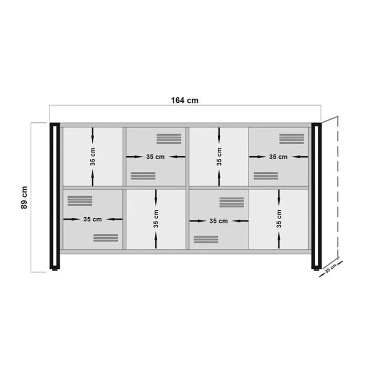 Conjunto de muebles de salón Cosmo -TKM.5 pino atlántico negro