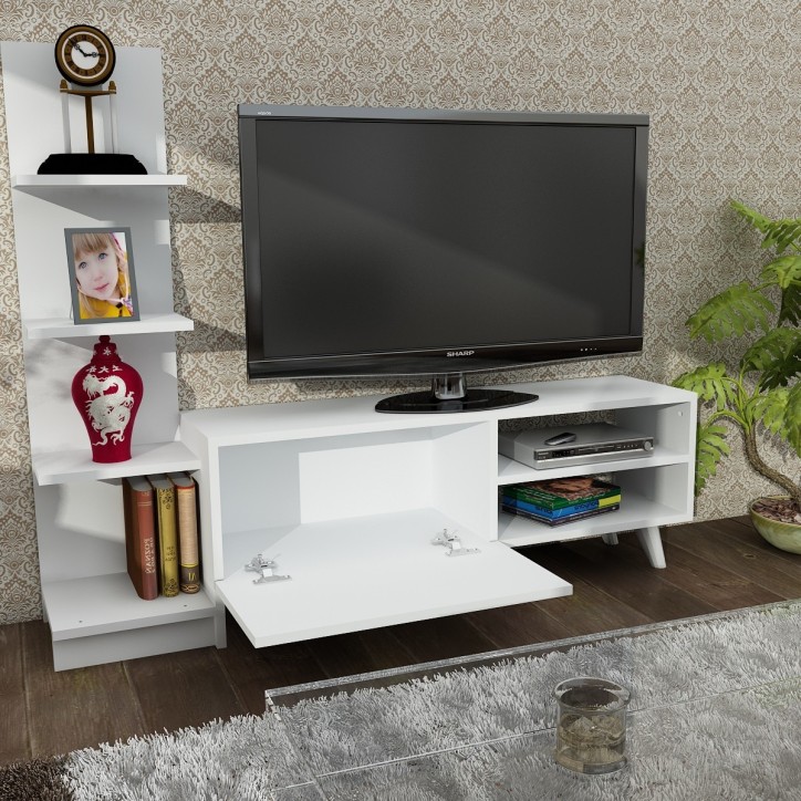 Mueble TV con estante Salvador blanco