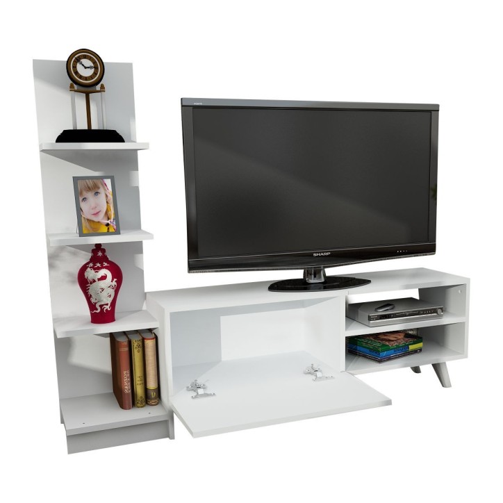 Mueble TV con estante Salvador blanco