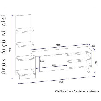 Mueble TV con estante Salvador blanco - 756FRN3010